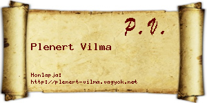 Plenert Vilma névjegykártya